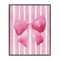 Stupell Industries Chic Bow on Pink Stripes Framed Giclee, design by Camila Juncos